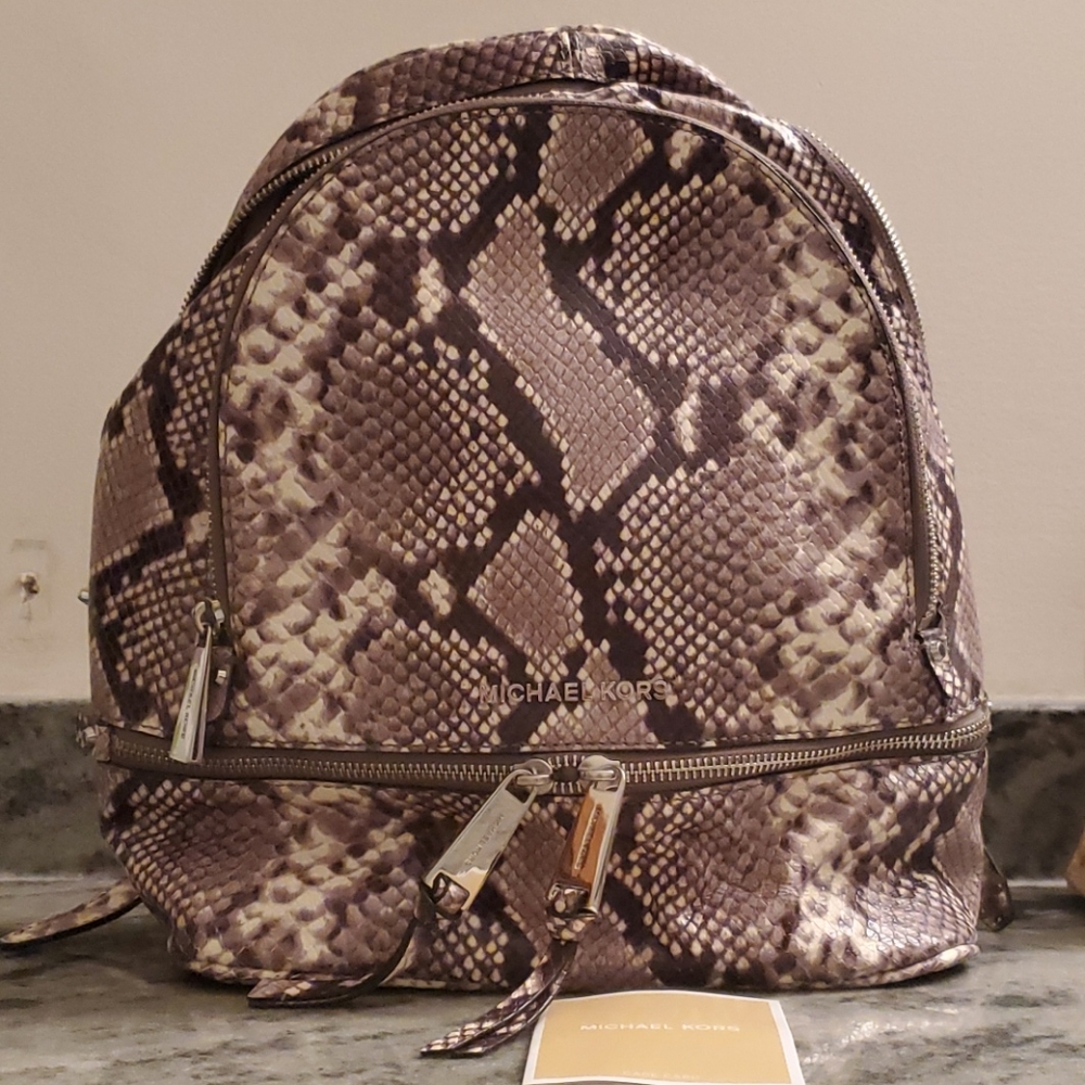 NWOT Michael Kors Snakeskin Backpack